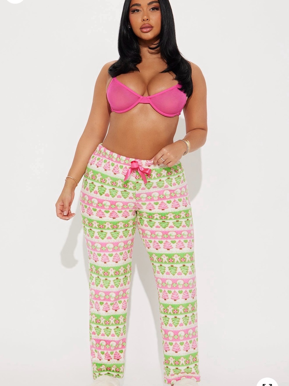 Women's Pink & Green Pajama Pants